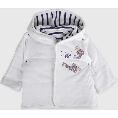 Veste Matelassée Réversible Baby - Coton Enfant Blanc/Skipper 12 Mois