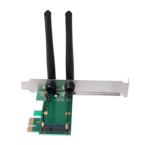 Carte WiFi sans fil Mini PCI-E pour adaptateur EXPRESS vers PCI-E, carte externe PC à 2 antennes