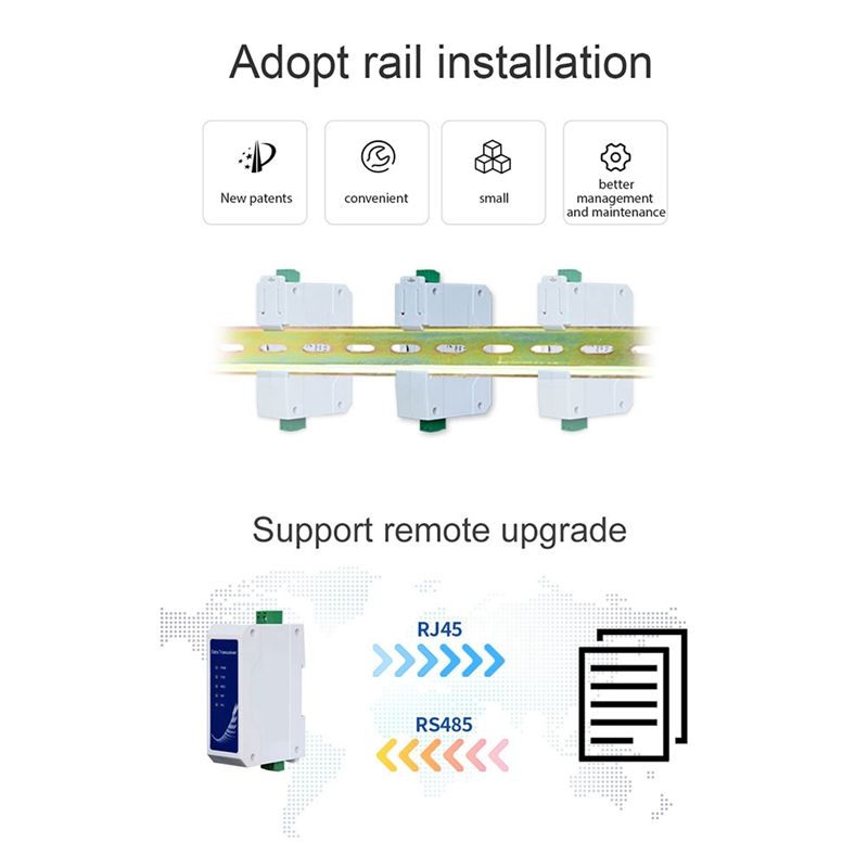 Port srie de type Rail RS485 vers Ethernet RJ45, norme indu... - 2