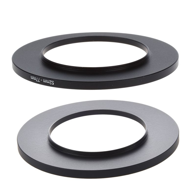 Filtre d'objectif de caméra, 2 pièces, adaptateur d'anneau de Step Up, noir-49Mm-77Mm et 52Mm-77Mm