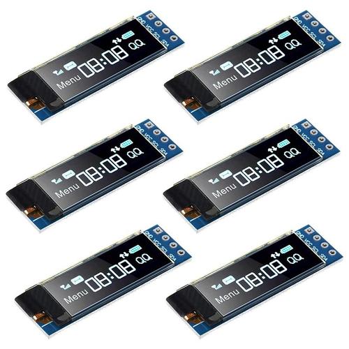 Pack de 6 modules d'affichage OLED SSD1306, pilote IIC I2C, carte d'affichage série auto-lumineuse pour Arduino Raspberry PI