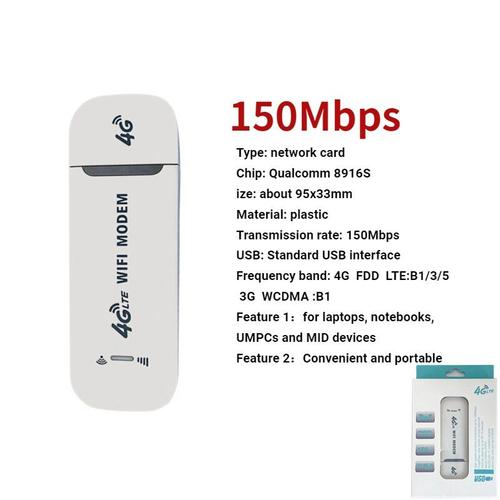 ZJMle USB sans fil 4G LTE, 150Mbps, pour Modem, carte Sim, routeur, adaptateur WiFi, pour le bureau et la maison