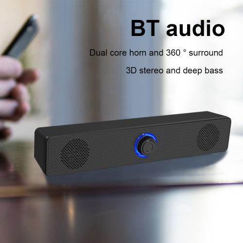 Haut-parleur Bluetooth portable 5.0 pour home cinéma, système audio, basse stéréo 3D, barre de son, prise USB 3.5, caisson de basses pour ordinateur portable, PC, TV