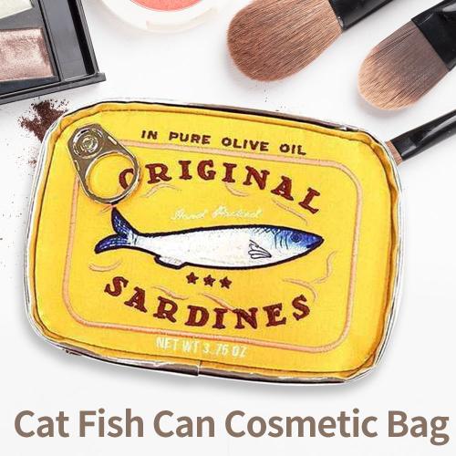 Sac cosmétique de style sardines en conserve, sac de voyage de bain créatif, portable, mode, fermeture éclair, multifonction, doux pour les vacances du week-end