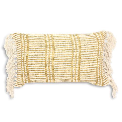 Coussin Imprimé Frangé Guama Jaune 30x50 Cm