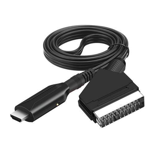 Câble Péritel vers HDMI Convertisseur Péritel vers HDMI Connecteur Vidéo Audio Câble Adaptateur 720P/1080P pour TV, Moniteur, Projecteur