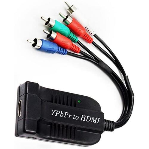 Convertisseur Composant YPBPR vers HDMI Câble Adaptateur YPbPr vers HDMI 5RCA RGB R/L Entrée Audio Sortie HDMI Support 1080P pour DVD STB VHS VCR PS2 HDTV Moniteur