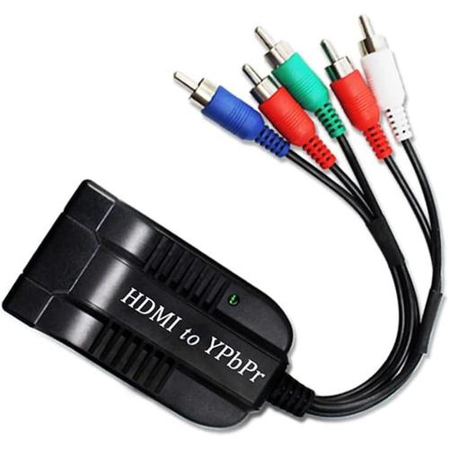 Convertisseur HDMI vers Composante YPBPR Câble Adaptateur Vidéo Audio 5RCA RGB 1080P Entrée HDMI vers Sortie Audio YPbPr R/L pour TV STB VHS VCR PS2 DVD Players