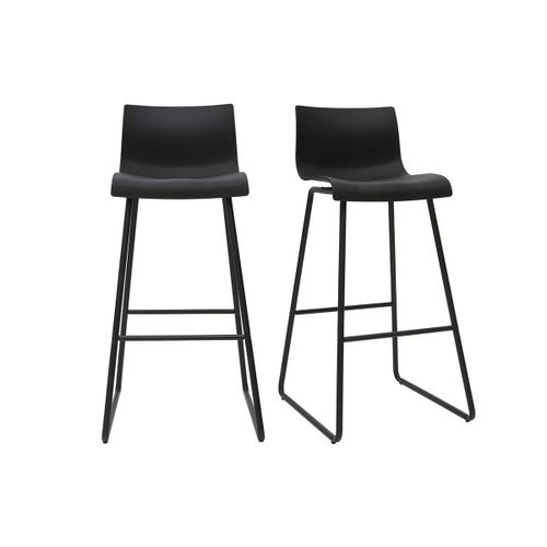 Tabourets De Bar Design Noir 76 Cm (Lot De 2) Ona