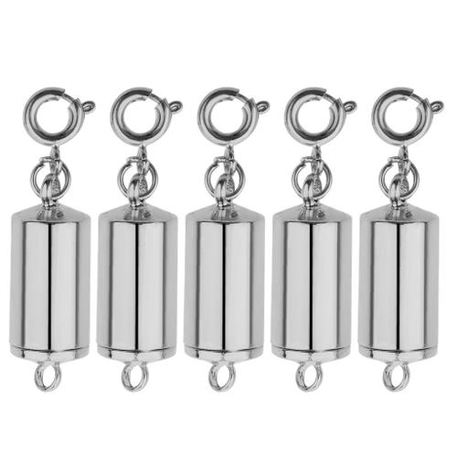 5pcs Fermoirs Magnetiques Aimant En Cuivre Collier Bijoux Fabrication Bricolage Argent