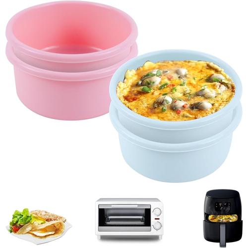 Lot De 4 Coquetiers Pochés En Silicone Réutilisables Pour Friteuse À Air Comprimé - Moules À Gâteaux - Sans Bpa - Passe Au Four Et Au Lave-Vaisselle