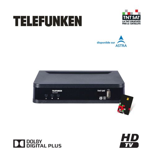 TELEFUNKEN TDSC 400 B DÉCODEUR SATELLITE TNTSAT HD (VENDU AVEC CARTE)