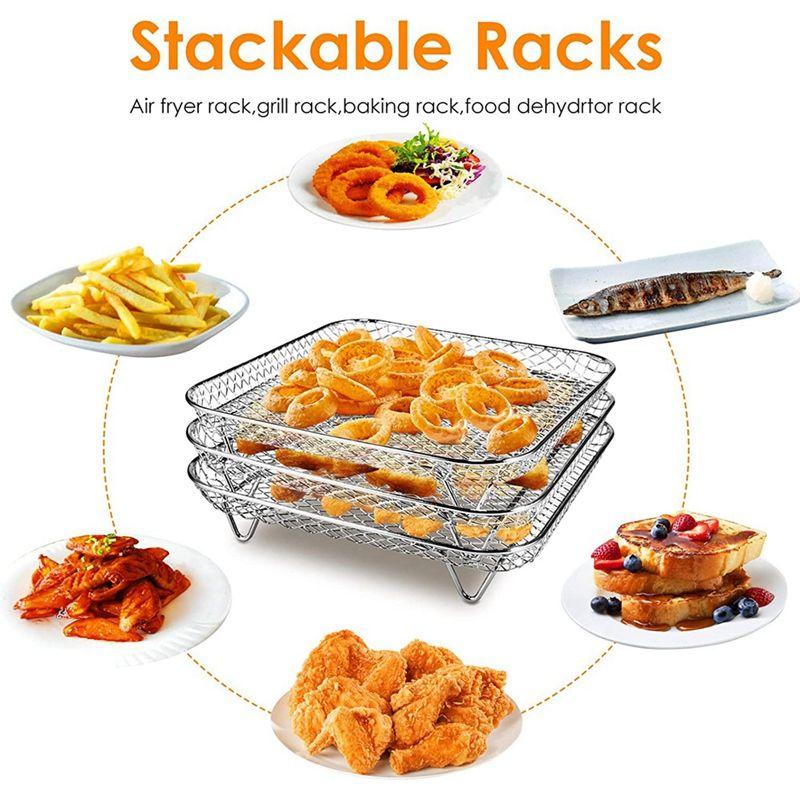 1 Set 8 Pouces Air Friteuse Rack Carr Trois Rack Empilable ... - 4