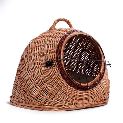 Cage, Panier De Transport En Osier Naturel Pour Chat Et Petit Chien