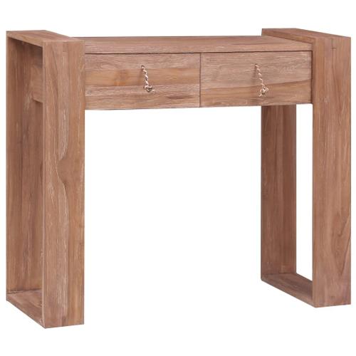 Vidaxl Table Console 90x35x75 Cm Bois De Teck Solide