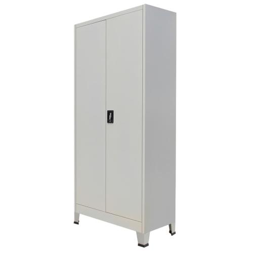 Armoire De Bureau Avec 2 Portes Acier 90 X 40 X 180 Cm Gris