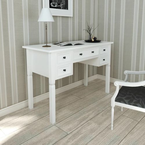 Bureau Blanc À 5 Tiroirs