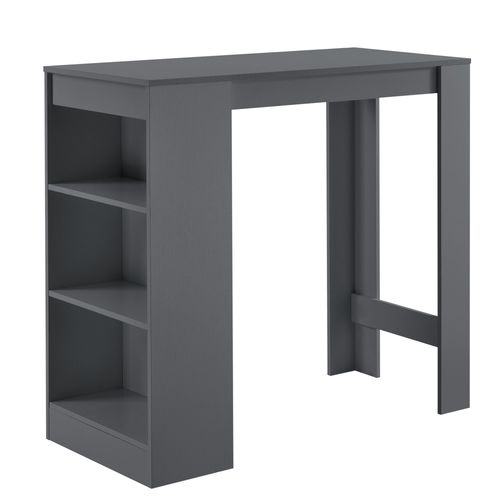 Table De Bar Avec Rangement Table Bistro Haut Avec 3 Étagères Panneaux De Particules 110 X 50 X 103 Cm Gris Foncé [En.Casa]
