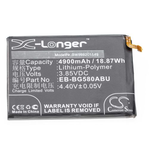 Vhbw Batterie Compatible Avec Samsung Galaxy M20, M20 Duos, M20 Duos Td-Lte, Sm-M205 Smartphone (4900mah, 3,85v, Li-Polymère)