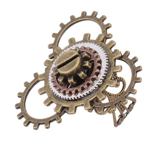 Bague Rouage Steampunk Engrenages Montre Part Ring En Lation Bijoux Doré + Argent