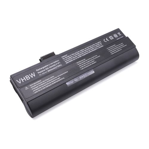 vhbw Li-Ion batterie 6600mAh (11.1V) noir pour laptop notebook Fujitsu-Siemens Amilo A1640, A1667, A1667G, A7640, M1405, M1424, M1425, M1425B