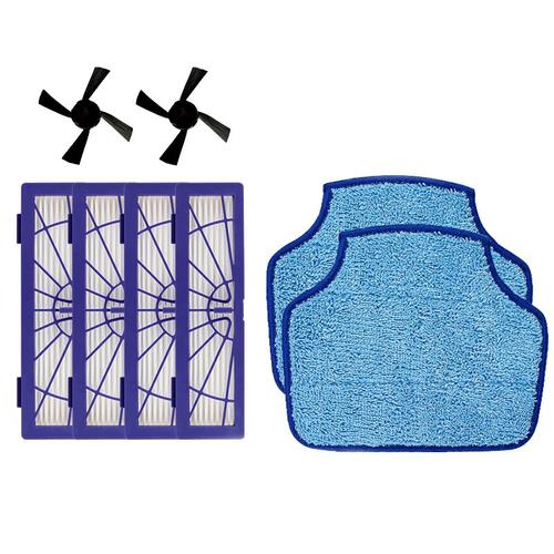 Filtre Hepa 4 pièces, 2 brosses latérales et 2 chiffons de nettoyage pour Neato Botvac D3 D4 D5 D6 D7 D70 D75 D80 D85 connecté Botvac 75e