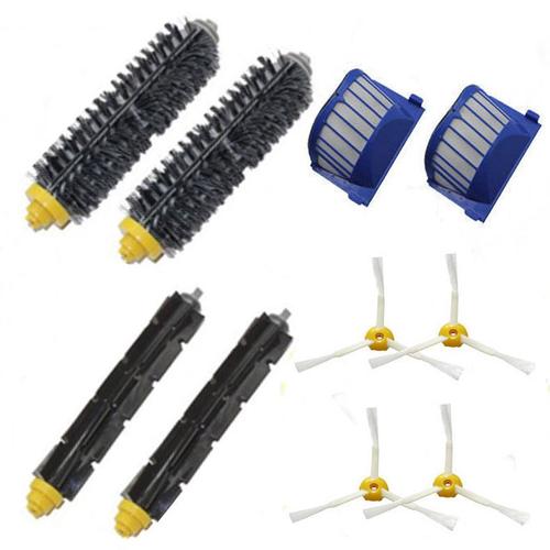 Batteur à poils et Flexible, brosse à 3 bras et filtre Aero Vac pour Kit iRobot Roomba série 600 620 630 650 660