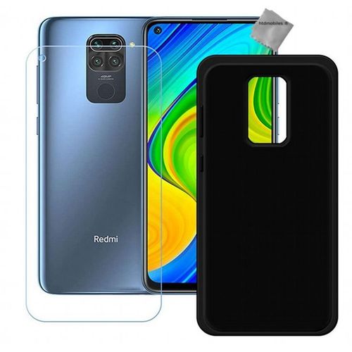 Housse Etui Coque Pochette Silicone Gel Fine Pour Xiaomi Redmi Note 9 + Film Ecran - Noir