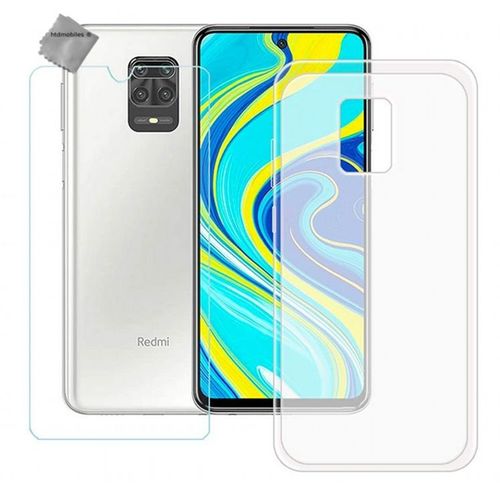 Housse Etui Coque Pochette Silicone Gel Fine Pour Xiaomi Redmi Note 9s + Film Ecran - Blanc Transparent