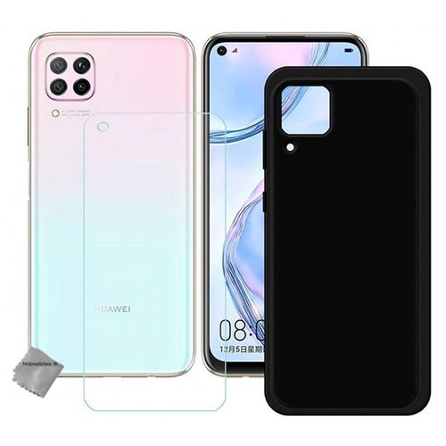 Housse Etui Coque Pochette Silicone Gel Fine Pour Huawei P40 Lite + Verre Trempe - Noir