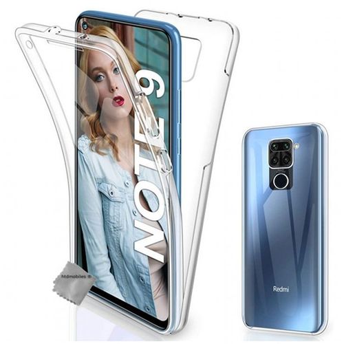 Housse Etui Coque Silicone Gel 360 Integrale Xiaomi Redmi Note 9 + Verre Trempe - Transparent
