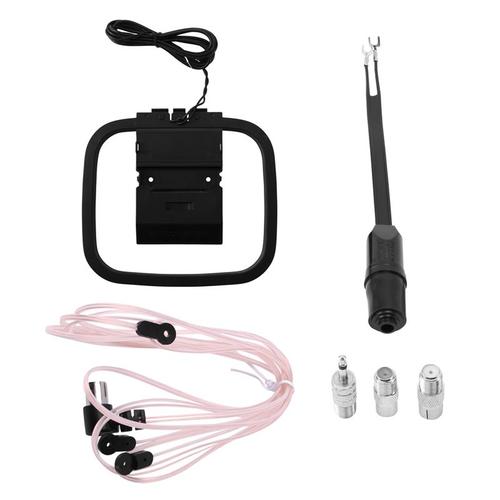 Antenne FM pour récepteur stéréo d'intérieur, Kit d'antenne Radio FM AM universel de 75 Ohm/300 Ohm avec convertisseur d'antenne