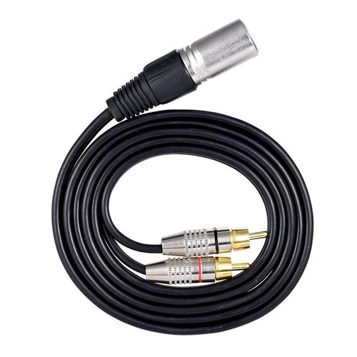 Connecteur de câble Audio stéréo 1 XLR mâle à 2 RCA mâle, cordon séparateur en Y pour Microphone Console de mixage amplificateur (1.5M)