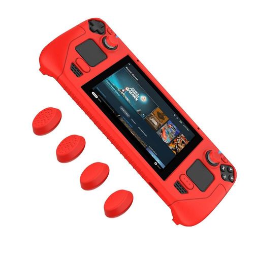 Coque De Protection En Silicone Pour Steam Deck, Antichoc, Accessoire Pour Console De Jeu, Boîtier Anti-Rayures Avec 4 Capuchons À Bascule