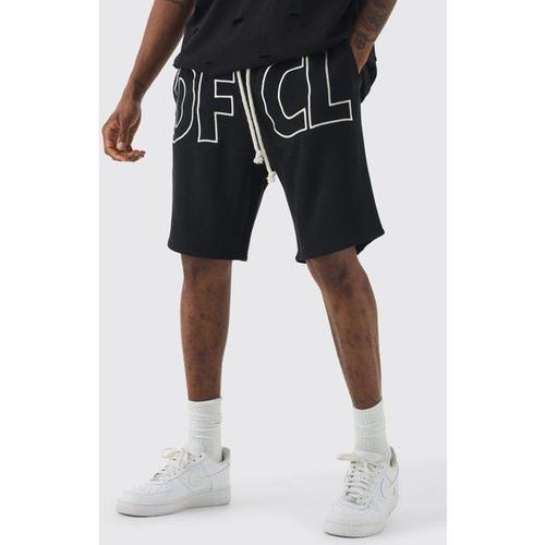 Tall Oversized Ofcl Applique Jersey Shorts Homme - Noir - Xl, Noir