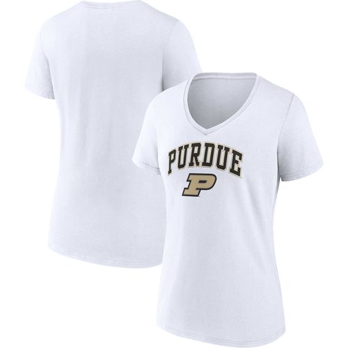 T-Shirt Blanc À Col En V Fanatics Purdue Boilermakers Evergreen Campus Pour Femmes