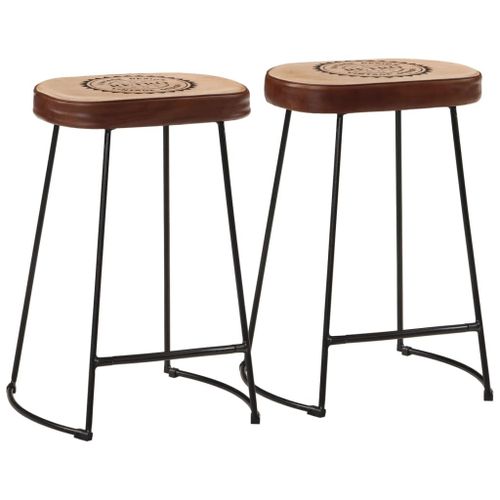 Vidaxl Tabourets De Bar Lot De 2 Marron Foncé 41x29x62 Cm