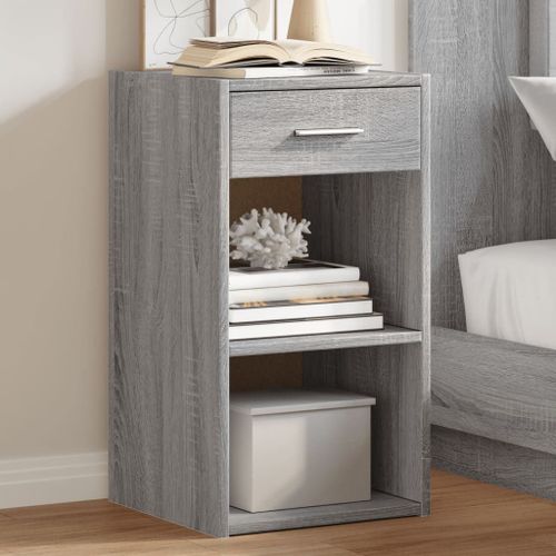Vidaxl Tables De Chevet 2 Pcs Sonoma Gris 35x34x65cm Bois D'ingénierie