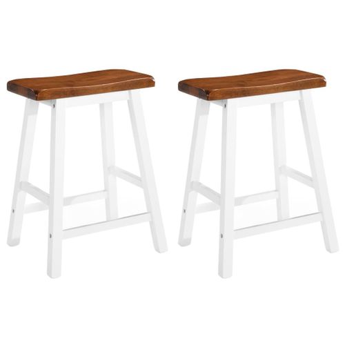 Vidaxl Tabourets De Bar Lot De 2 Bois Massif