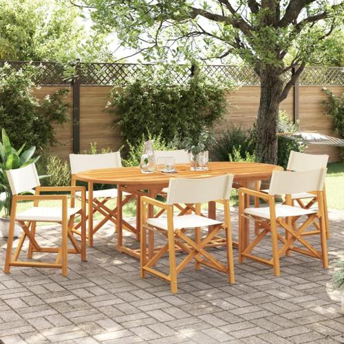 Vidaxl Chaises De Jardin Pliables Lot De 6 Blanc Crème Tissu