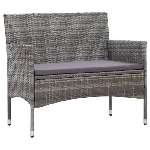 Vidaxl Banc De Jardin 105 Cm Résine Tressée Gris