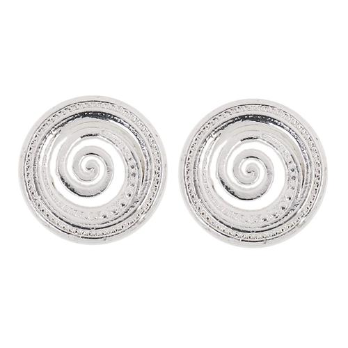 Paire Spiral Ecarteur D'oreilles En Bronze Tunnel Plug Clous D'oreille Vintage - Argent