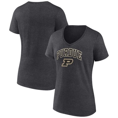 T-Shirt À Col En V Fanatics Heather Charcoal Purdue Boilermakers Evergreen Campus Pour Femmes