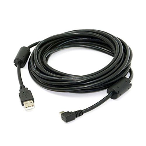 Mini câble USB type-b 5 broches mâle coudé à 90 degrés vers USB 2.0 mâle, câble de données avec noyau de Ferrite EMI 5 mètres
