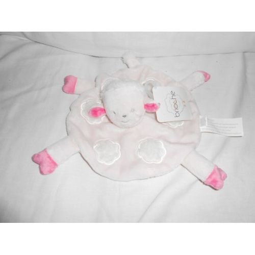 Doudou Kimbaloo La Halle Brioche Rond 4 Pattes Mouton Rose Pale Blanc Fushia Nuage