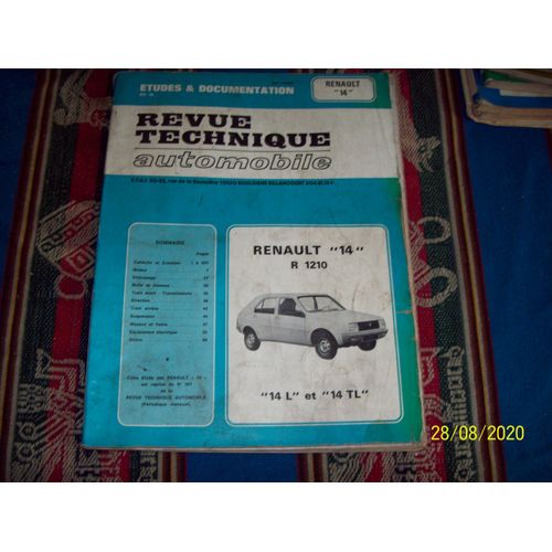 Revue Technique Automobile Renault 14 R1210 14let 14tl
