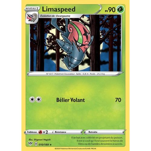 Carte Pokemon - Limaspeed - 10/189 - Rare - Épée Et Bouclier 3 Ténèbres Embrasées