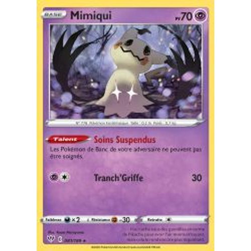 Carte Pokemon - Mimiqui - 81/189 - Rare - Épée Et Bouclier 3 Ténèbres Embrasées