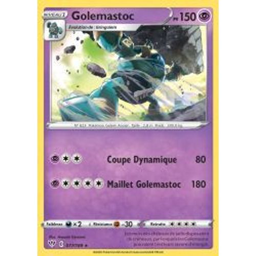 Carte Pokemon - Golémastoc - 77/189 - Rare - Épée Et Bouclier 3 Ténèbres Embrasées