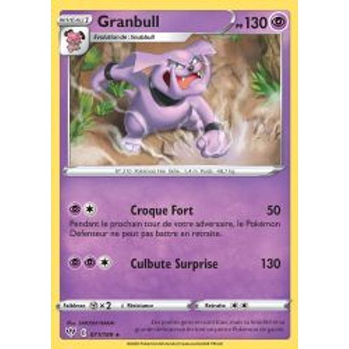 Carte Pokemon - Granbull - 71/189 - Rare - Épée Et Bouclier 3 Ténèbres Embrasées